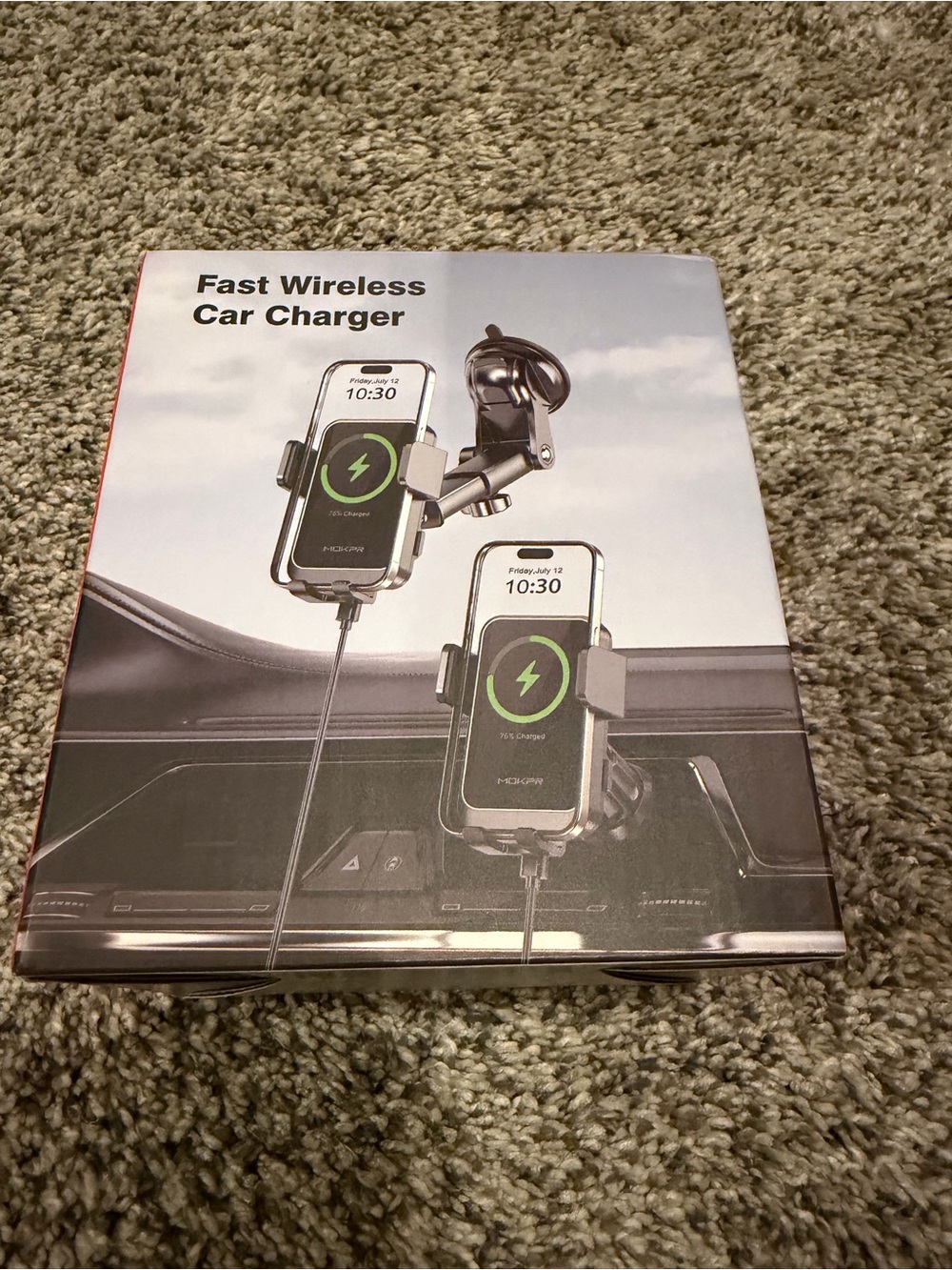 Fast Wireless Car Charger Mount - Black